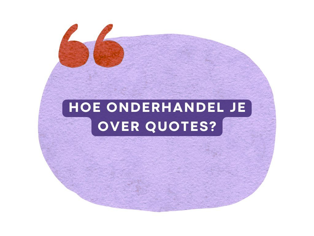 Groot aanhalingsteken, artikel over onderhandelen over quotes